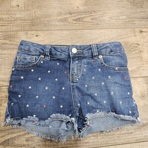 Patriotic Girls 7/8 Denim Shorts Medium Summer Super Stretch Stars 4th Of July